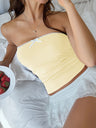 Lace Solid Color Strapless Top