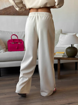 American Retro Color-blocked Striped Tracksuit For Women Two-piece Set: Collared Half-zip Sweatshirt And High-waisted Wide-leg Sweatpants