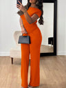 Off-shoulder Short-sleeved Trousers Two-piece Set