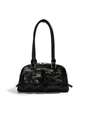 Bow-knot Horizontal Square Zipper Handbag