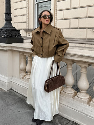 Liber Autumn Women's Buttons Solid Color Trench Coats