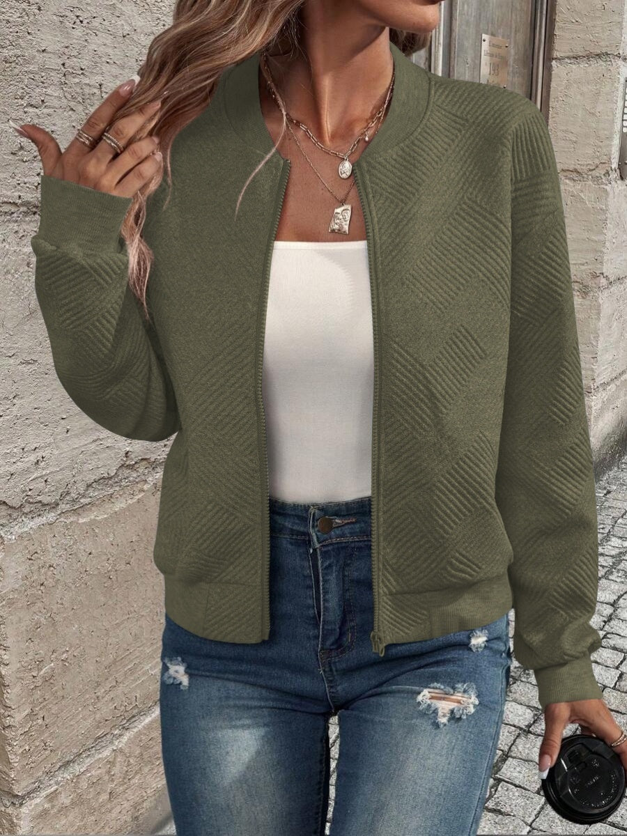 Liber Autumn Women's Zipper Geometric Patterns Jackets