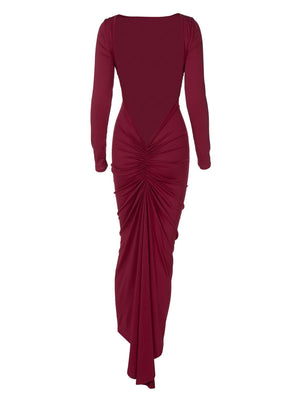 Liber Autumn Women's Backless Pleated Maxi Dresses