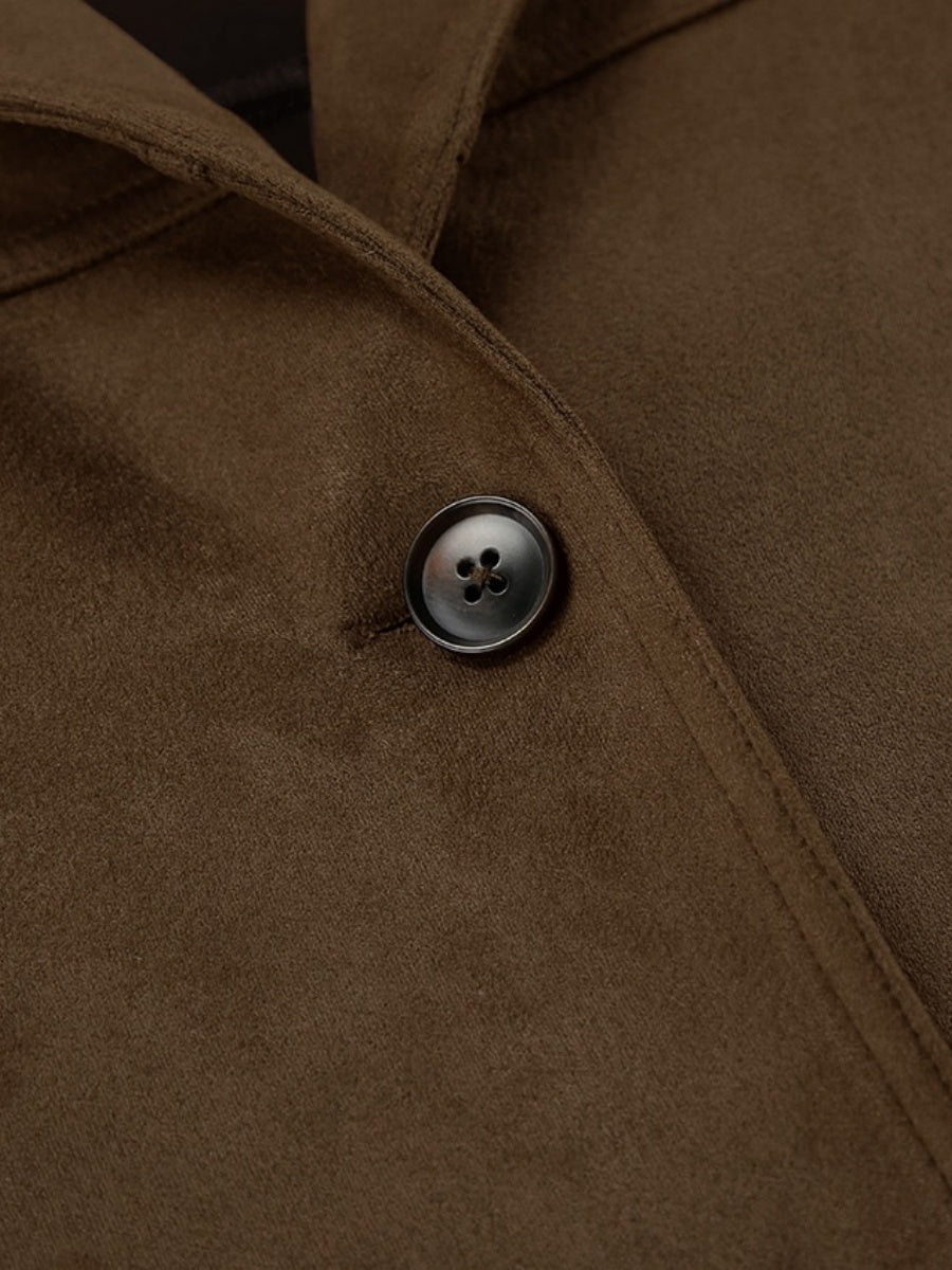 Liber Autumn Women's Buttons Suede Jackets