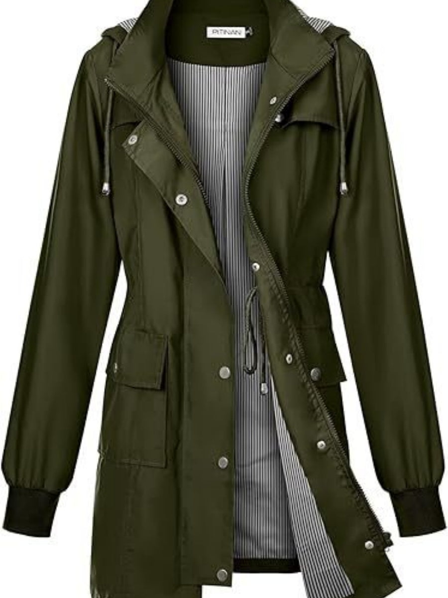 Mid-length Lightweight Raincoat Water Proof Mountain Climbing Outdoor Windproof Detachable Hood Trench Coats