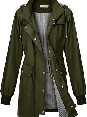 Mid-length Lightweight Raincoat Water Proof Mountain Climbing Outdoor Windproof Detachable Hood Trench Coats