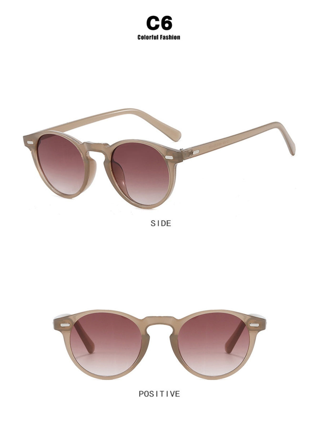 Lunettes de soleil rondes au style rétro minimaliste