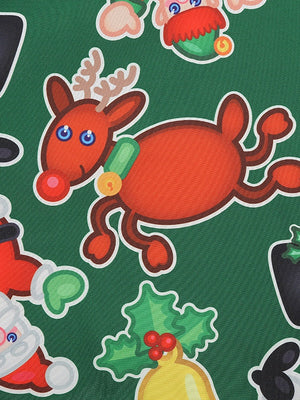 Christmas Crew Neck Splicing Long Sleeve Midi Dresses