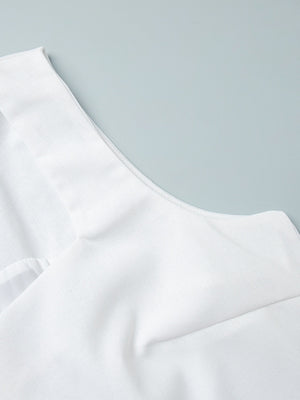 Square Collar Cotton And Linen Camisoles Leisure Temperament Maxi Dresses
