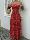 Off-shoulder Polka Dots A Grace Maxi Dresses