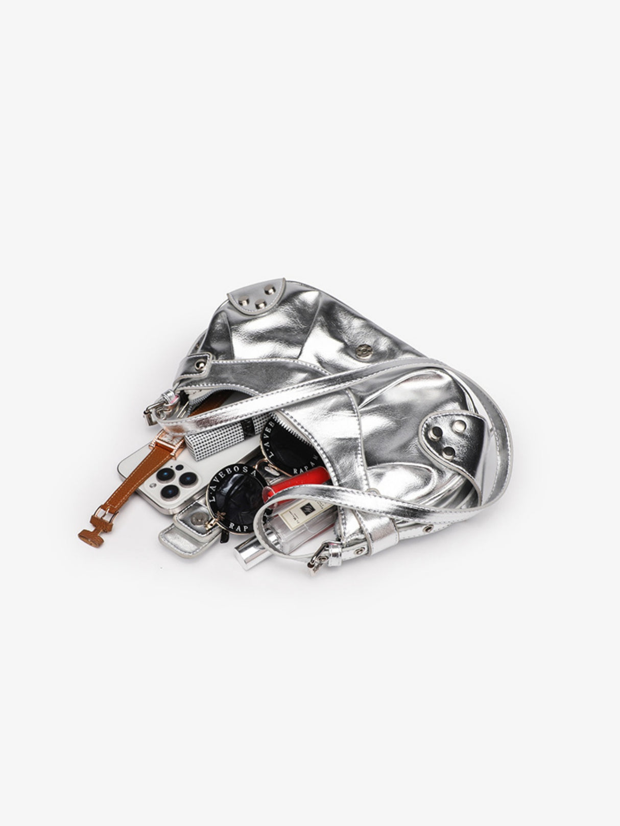 Stylish And Edgy Motorcycle Studded Shoulder Bag