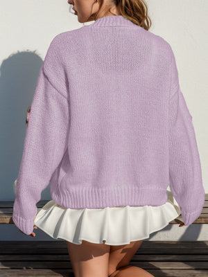 Macaron-colored 3D flowers Cardigans