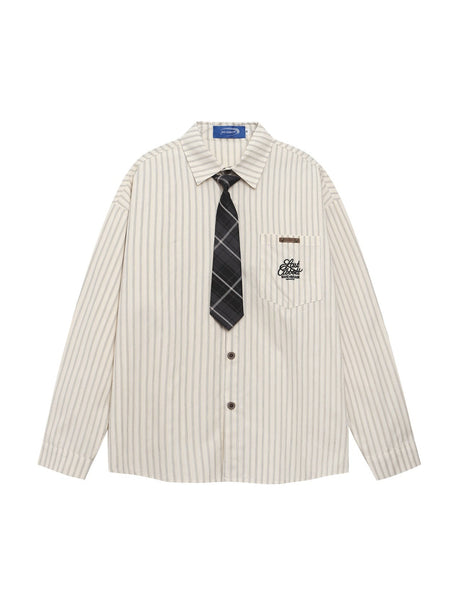 Liber Autumn Neutral wear Tie Stripes Shirts