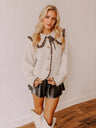 Liber Autumn women's leopard print lace-up doll collar lamb wool patchwork cotton coat