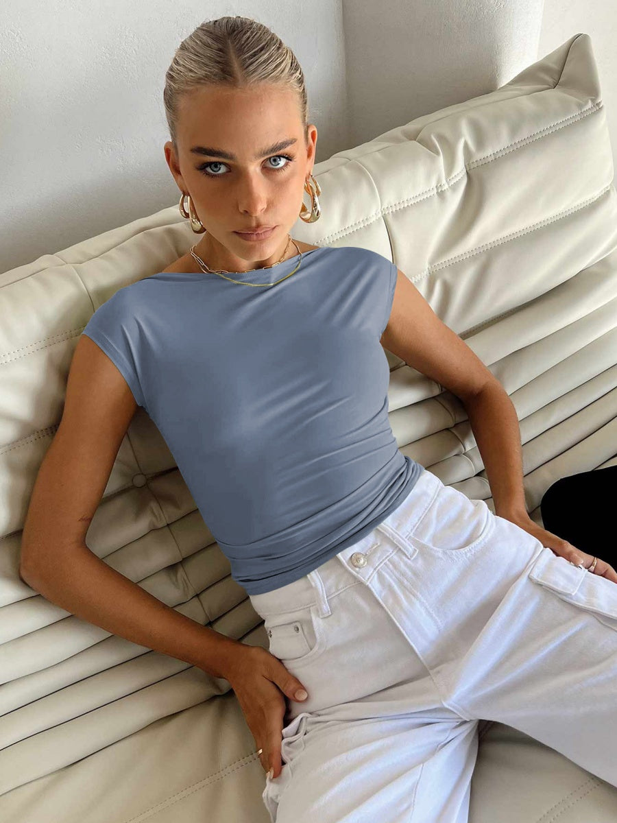 Sexy Short Sleeve Backless T-shirts