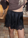 Satin Lace-trimmed Shorts