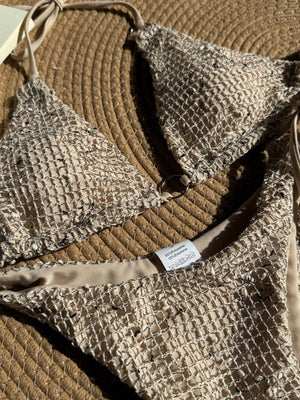 Mesh Sexy Strappy Swimsuit Bikini Three-Piece Set