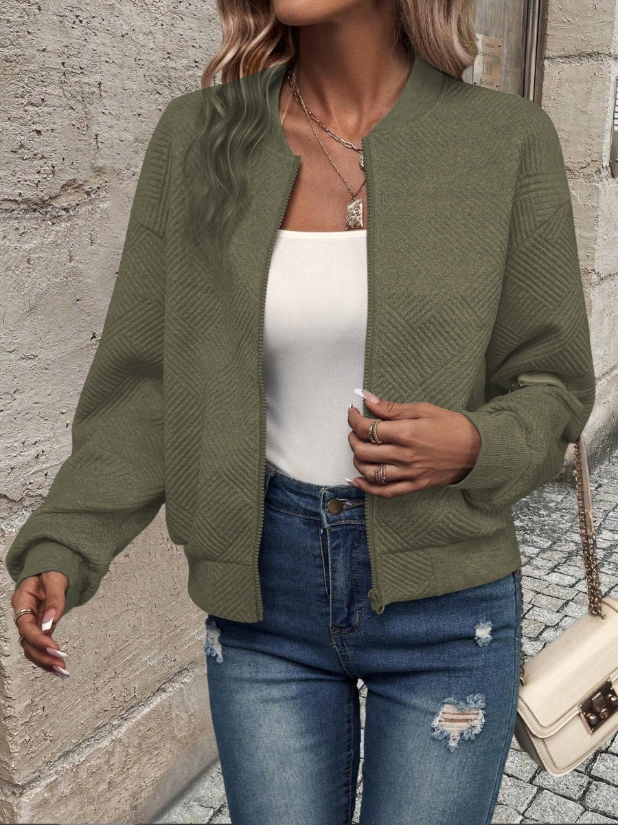 Liber Autumn Women's Zipper Geometric Patterns Jackets