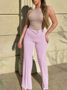 Mildly Spicy High Waist Buttons Wide-leg Pants Pants