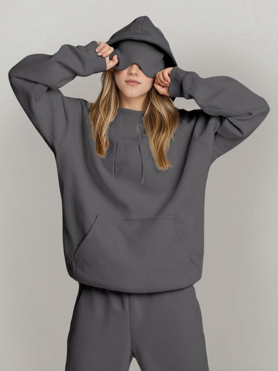 Sweats à capuche unis avec poche