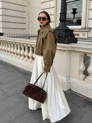 Liber Autumn Women's Buttons Solid Color Trench Coats