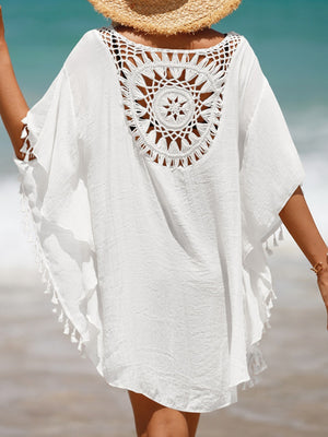 Short, Sexy Beachwear With Small Tassels For Sun Protection.
