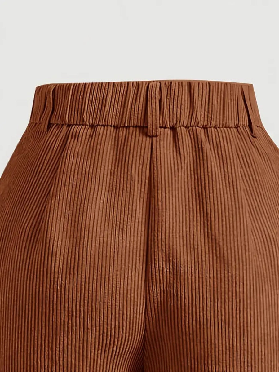 High Waist Loose Slimming Solid Color Wide Leg Pants