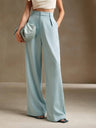 Slimming And Casual Drape Loose High Waist Straight Wide Leg Pants