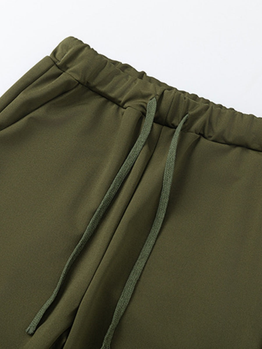 Off-the-shoulder Letter Print Pocket Casual Long-sleeved Shirt Sweatshirts&Hoodies 2-piece Sets