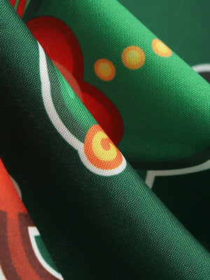 Christmas Crew Neck Splicing Long Sleeve Midi Dresses