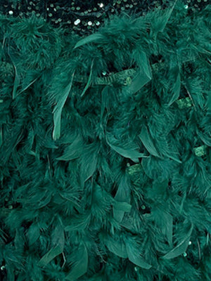 Deep V Hip Sequined Feathers Bodycon Short Dress