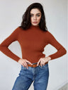 Half Turtleneck Solid Color Tights Versatile Sweaters