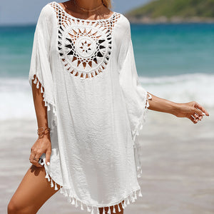 Short, Sexy Beachwear With Small Tassels For Sun Protection.