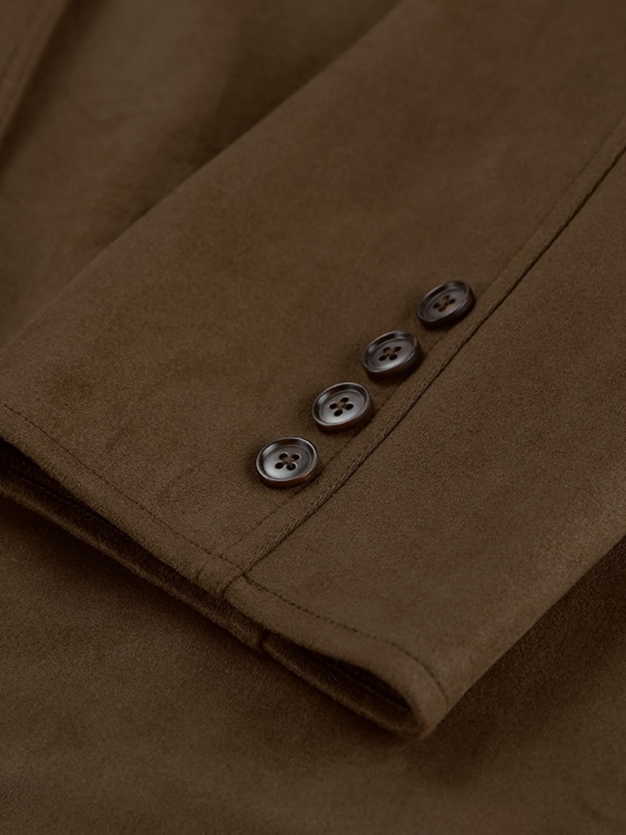 Liber Autumn Women's Buttons Suede Jackets