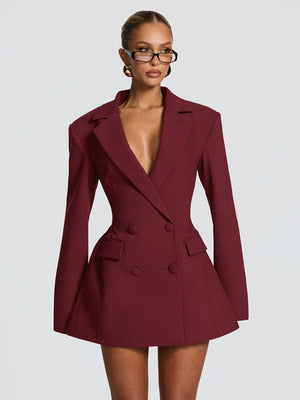 V-neck, Long Sleeves, Tulip-shaped Waist Blazers