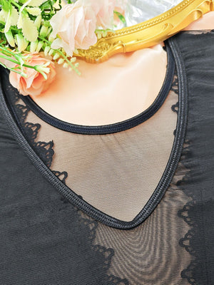 Lace Trim Hollow Bodysuits