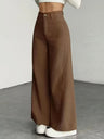 High Waist Loose Slimming Solid Color Wide Leg Pants