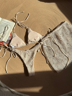 Mesh Sexy Strappy Swimsuit Bikini Three-Piece Set