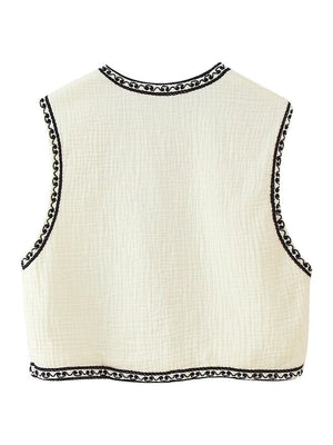 Liber European and American style Women's Embroidered Pattern Vests