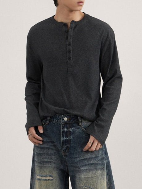 Retro Henry Collar Boxy T-shirts