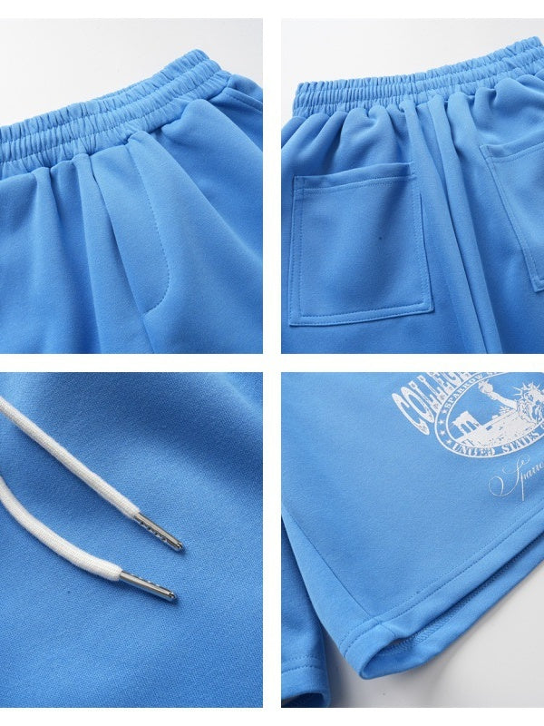 Number Letter Printed Shorts