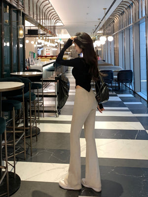 Sexy Cropped Knit Casual Pants