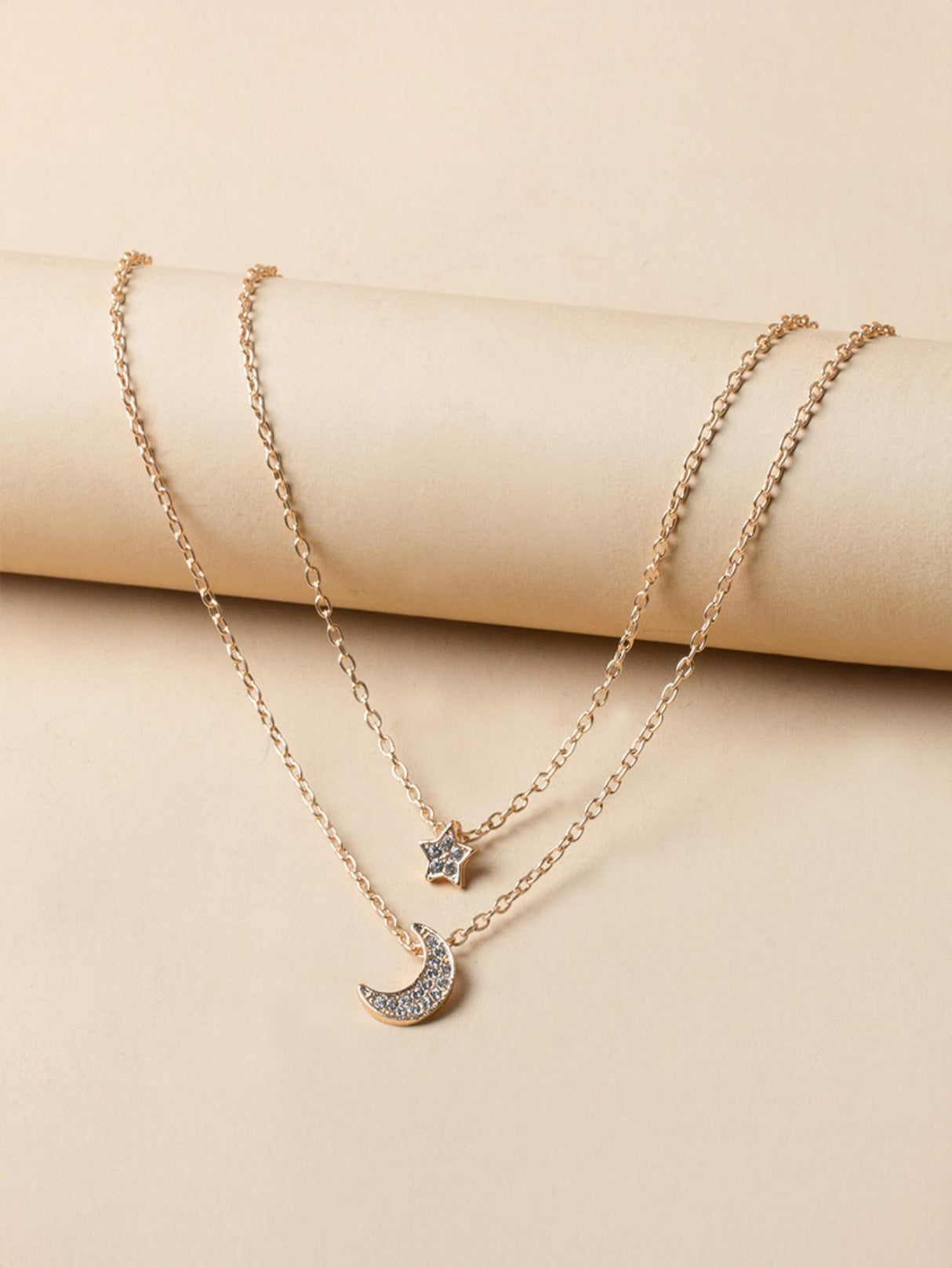 Star And Moon Pendant Multi-Layer Necklace