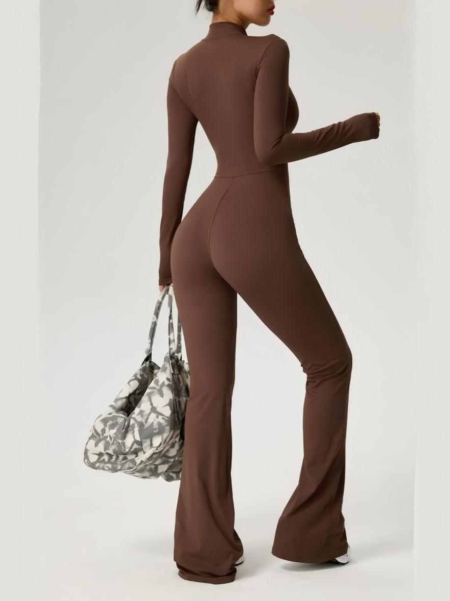 Zipper Long Sleeve Yoga High Strength Fitness All-in-one Tight Fit Bodysuit