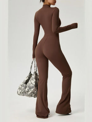 Zipper Long Sleeve Yoga High Strength Fitness All-in-one Tight Fit Bodysuit