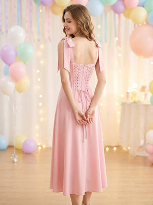 Robe longue bustier plissée à col halter Butterfly Contains Fish Bones