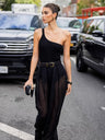 Irregular Sloping Shoulders Wide Leg High Waist Jumpsuits