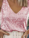 Sexy V-neck Sequined Halter Top