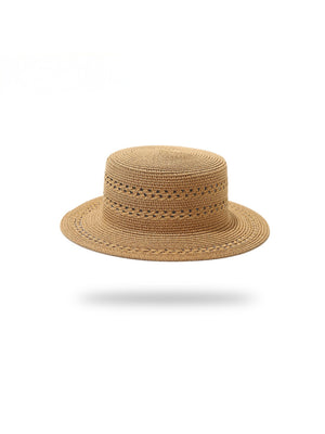 Flat-topped Woven Straw Hat