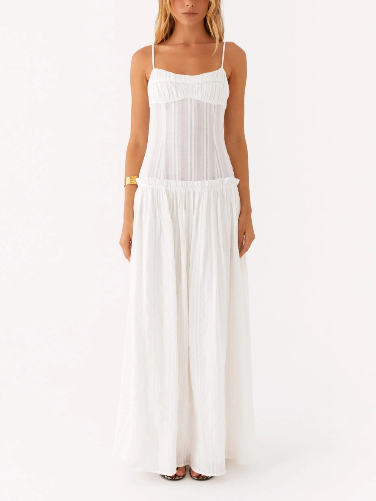 Ruffled Edges Camisoles Sweet Maxi Dresses